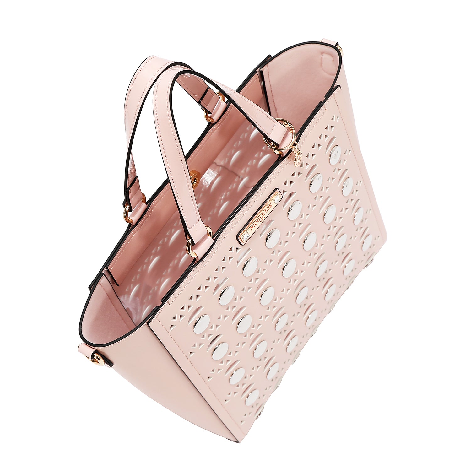 SILVER POP STUD TOTE BAG