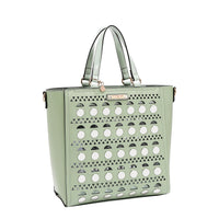 SILVER POP STUD TOTE BAG