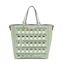 SILVER POP STUD TOTE BAG