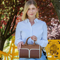 NICOLE MONOGRAM BOSTON BAG