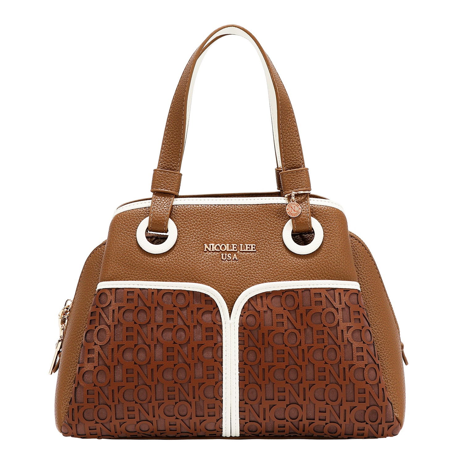 NICOLE MONOGRAM SATCHEL BAG