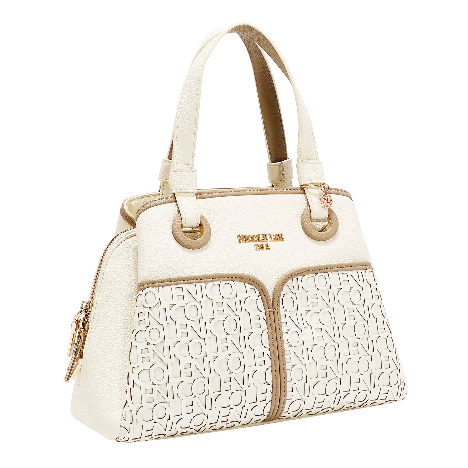 NICOLE MONOGRAM SATCHEL BAG