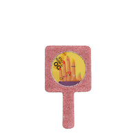 BACK OF OUR RECTANGLE HAND MIRROR IN OUR NICOLE LEE NAIL POLISH DESIGN COBVER IN PINK RHINESTONES.