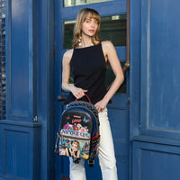 LARGE USB FASHION BACKPACK WITH CHARGING PORT AND POUCH