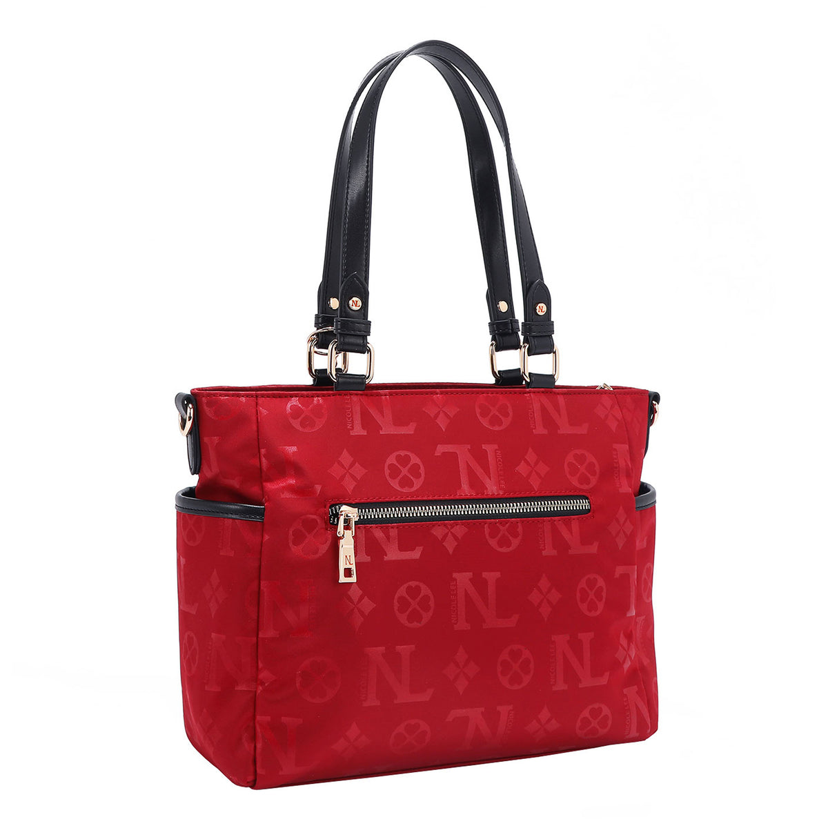 THE BACK OF OUR MARGOT TOTE BAG WITH BACK ZIP POCKET.