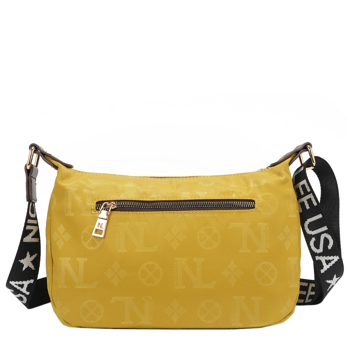 THE BACK OF OUR MARGOT SHOULDER BAG WITH BACK ZIP POCKET.