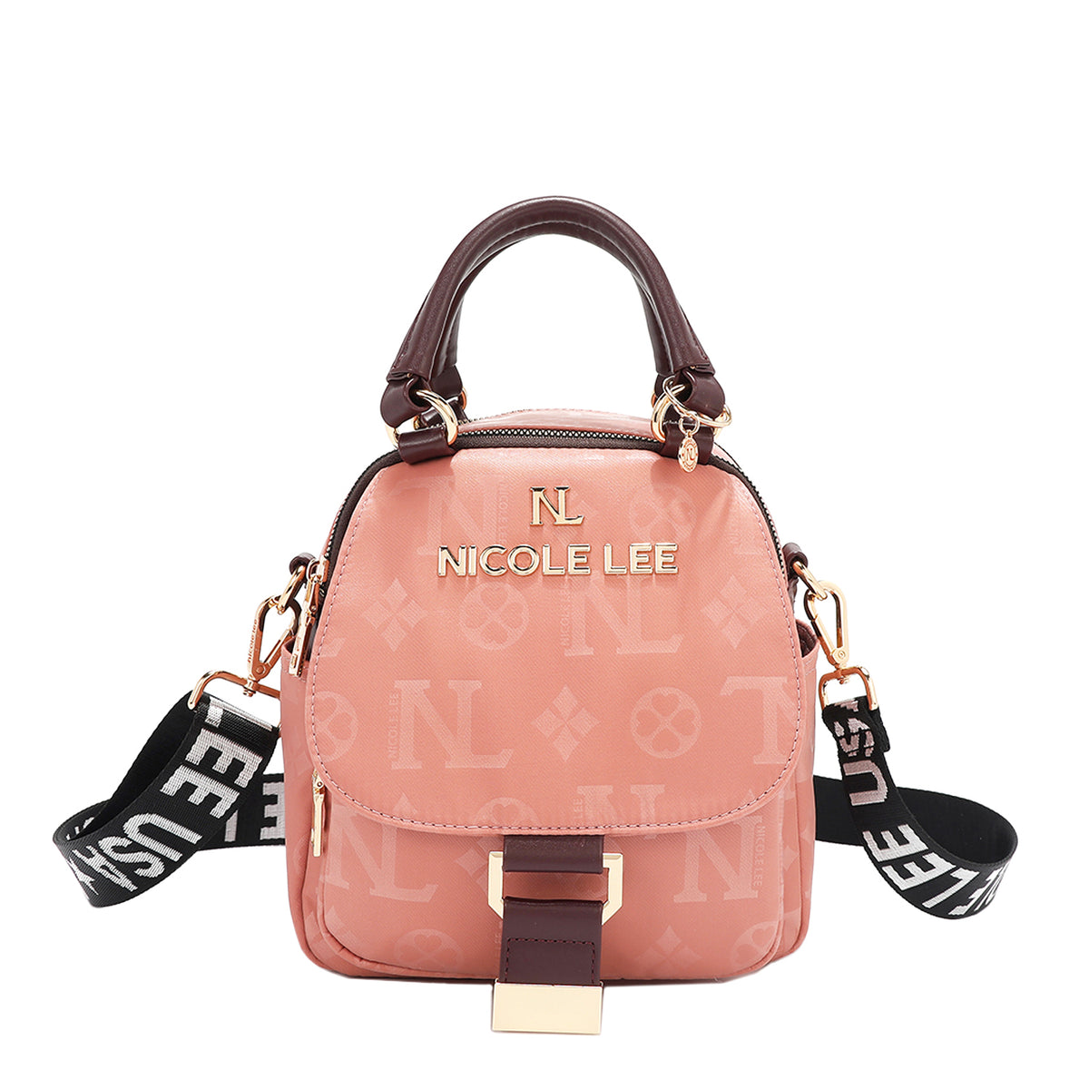 OUR NICOLE LEE MARGOT MULTI-WEAR DOME BAG IN PINK WITH STRAPS