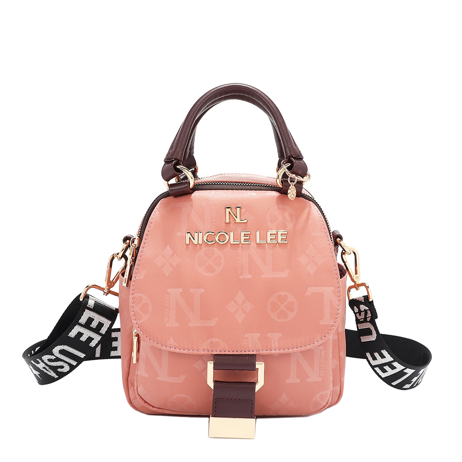 OUR NICOLE LEE MARGOT MULTI-WEAR DOME BAG IN PINK WITH STRAPS