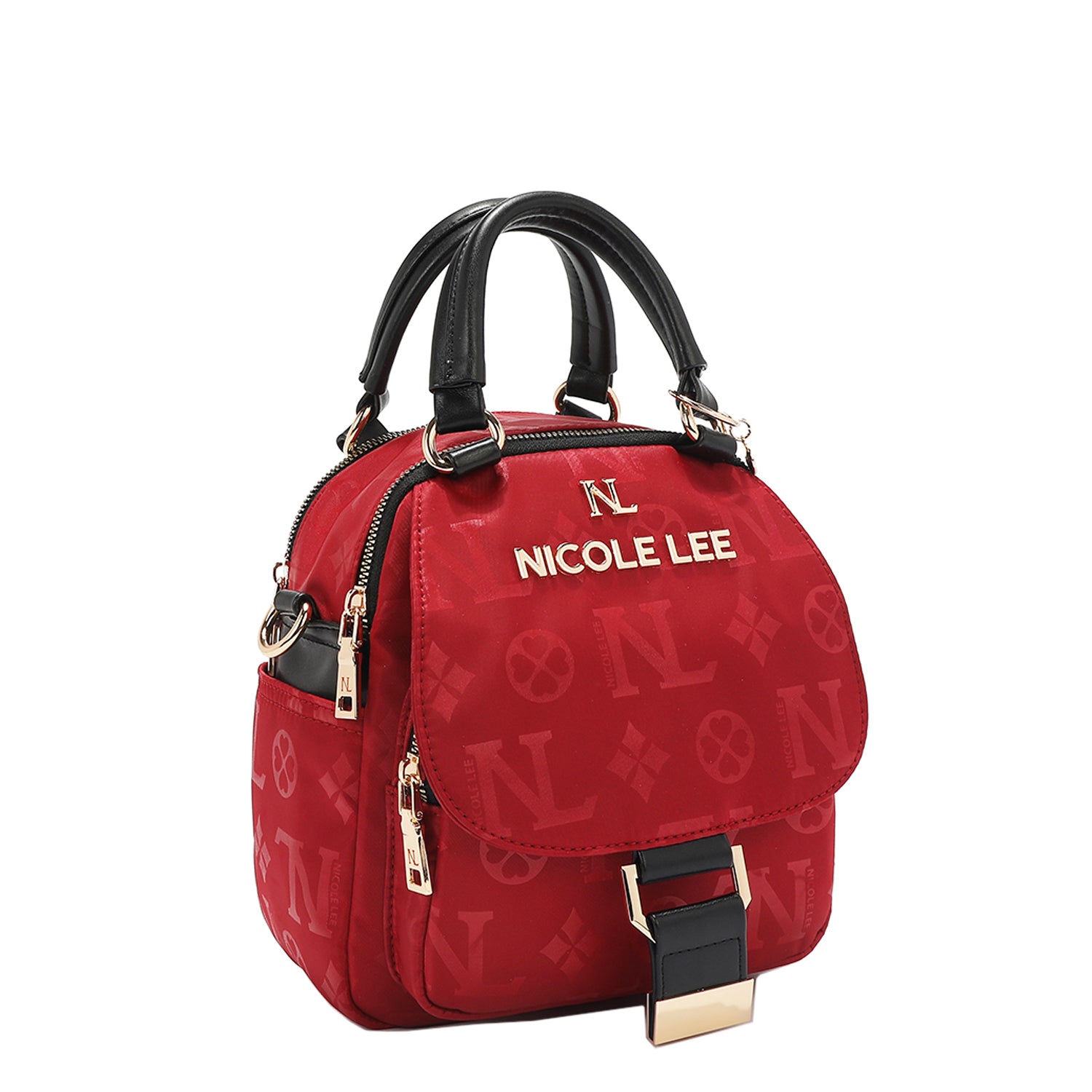 OUR NICOLE LEE MARGOT MULTI-WEAR DOME BAG IN RED. 