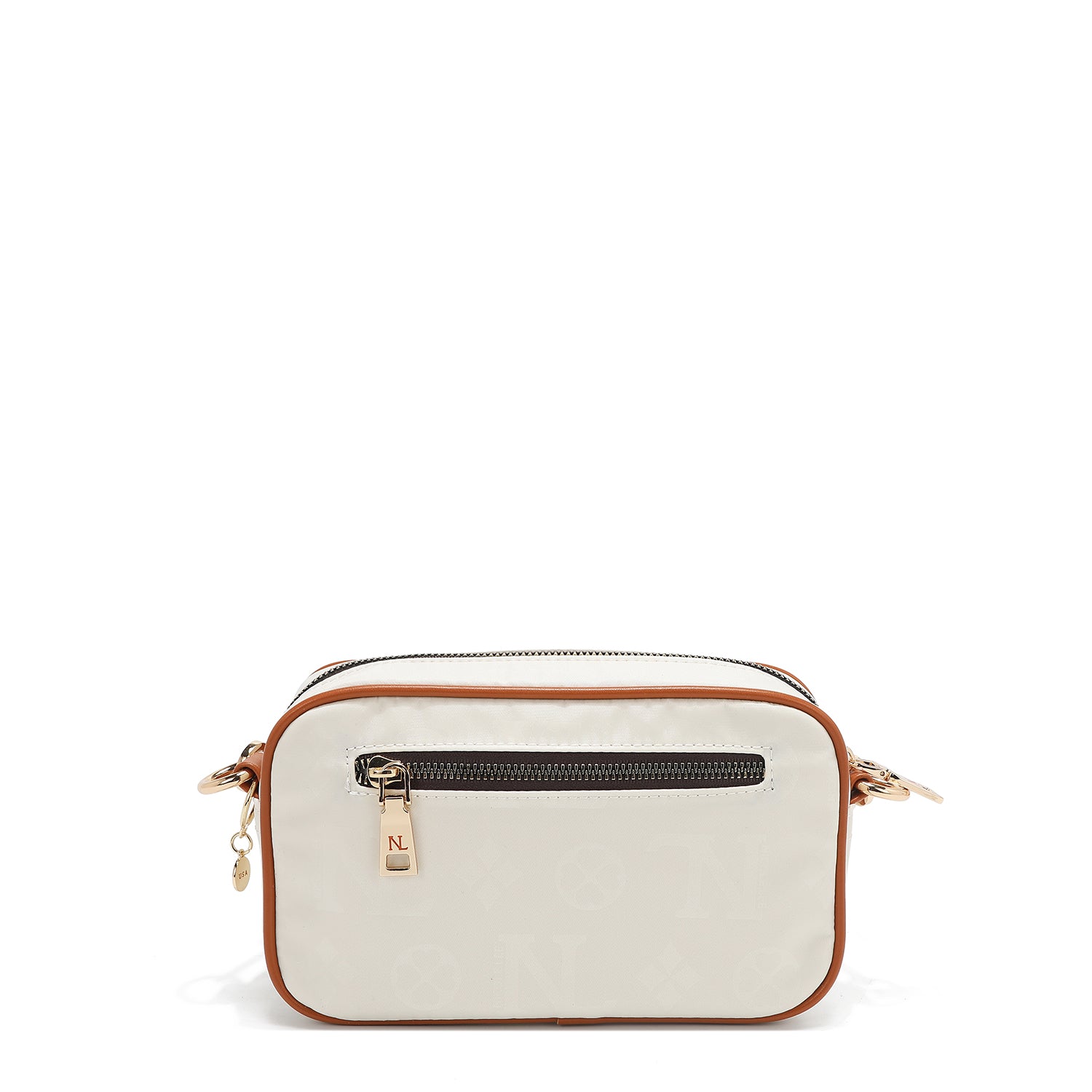 OUR NICOLE LEE MARGOT 2 PIECE CROSSBODY BACK ZIP POCKET IN WHITE.