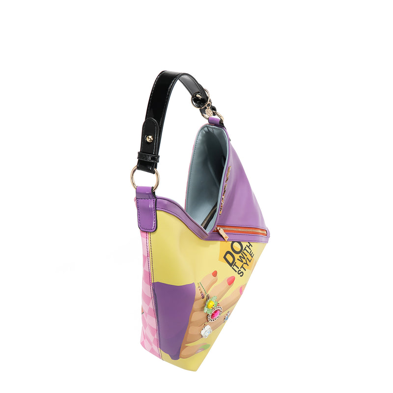 OUR HOBO BAG IN OUR NICOLE LEE NAIL POLISH DESIGN.