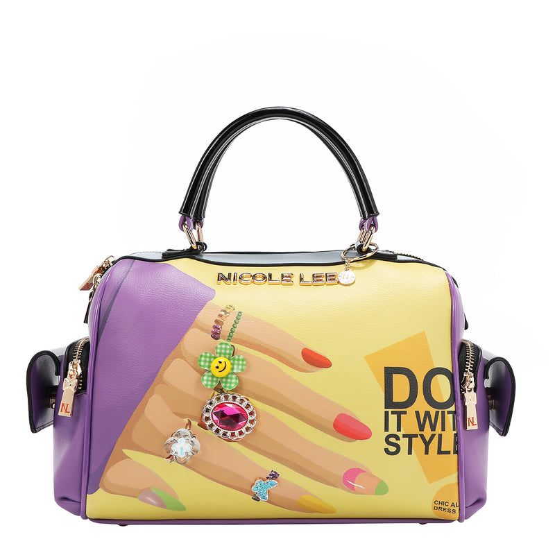 OUR NICOLE LEE HANDBAG IN OUR NAIL POLISH DESIGN.