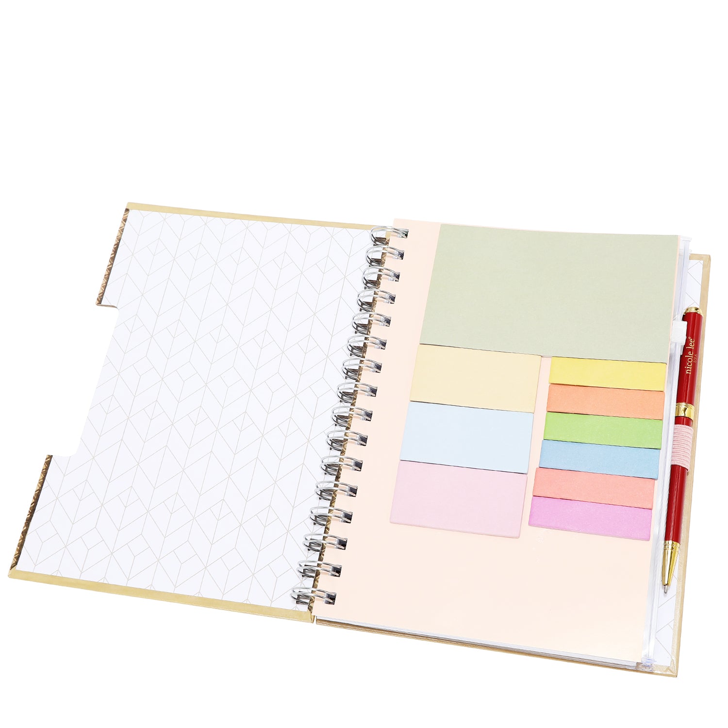 SPIRAL PLANNER WITH ZIP POCKET & STICKY NOTES
