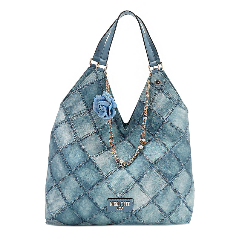 BLUE FLOWER SHOULDER BAG