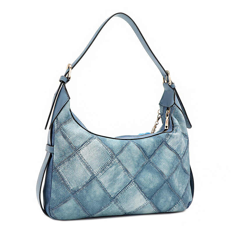 BLUE FLOWER SHOULDER BAG