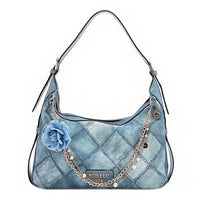 BLUE FLOWER SHOULDER BAG