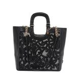 LACE TOP HANDLE HANDBAG