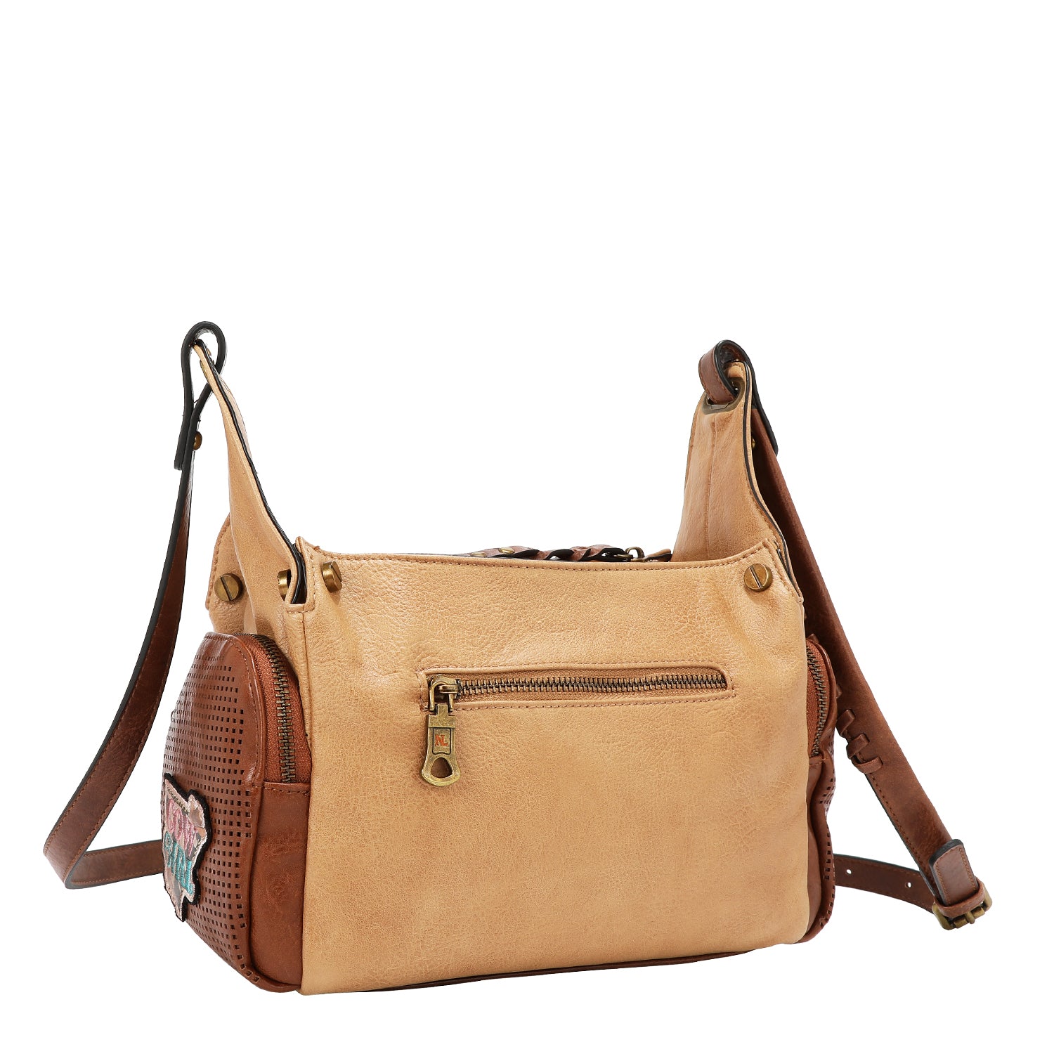 VINTAGE PATCH MESSENGER BAG