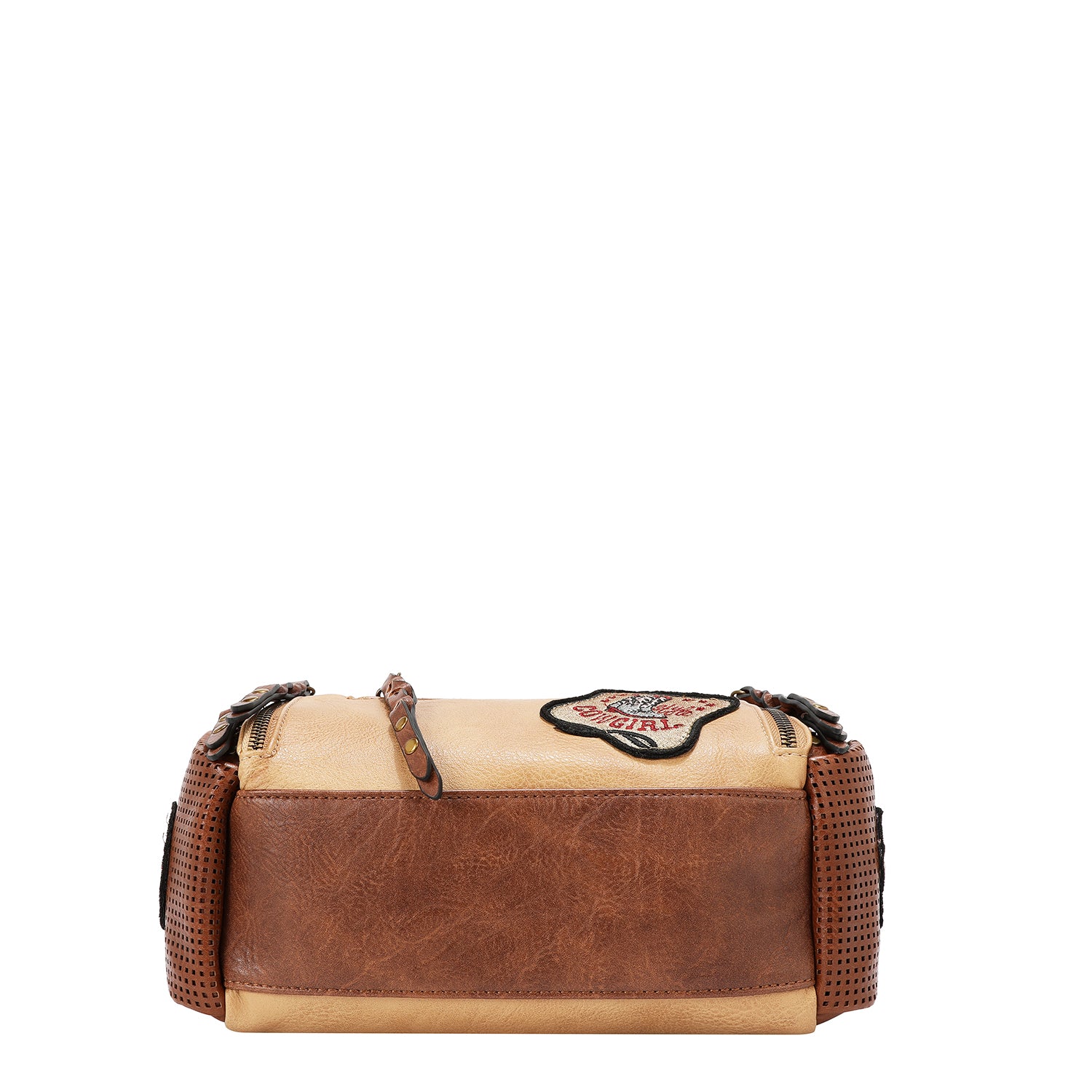 VINTAGE PATCH MESSENGER BAG