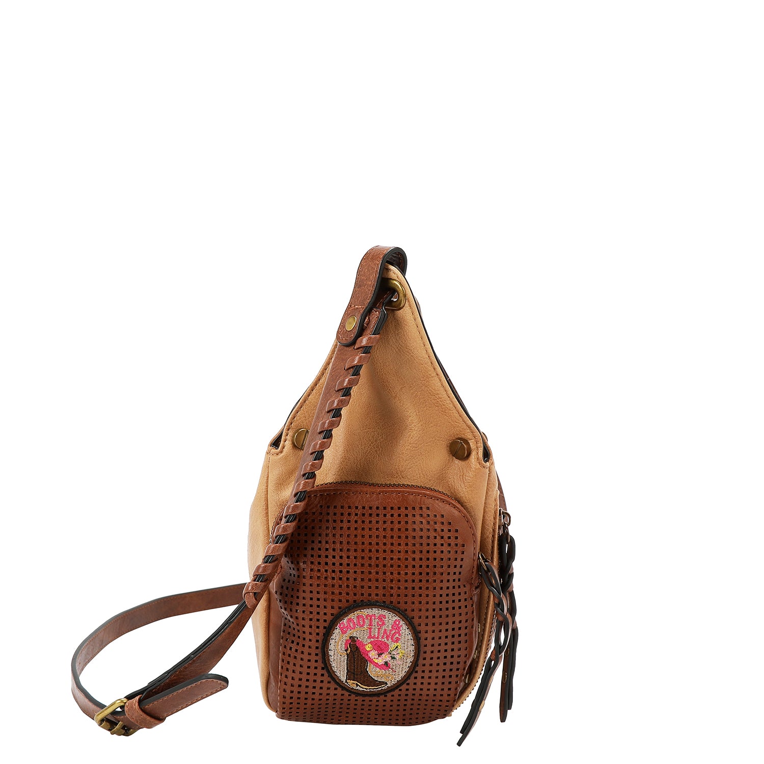 VINTAGE PATCH MESSENGER BAG