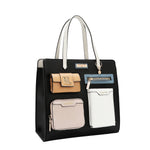 COLORBLOCK POCKET TOTE BAG