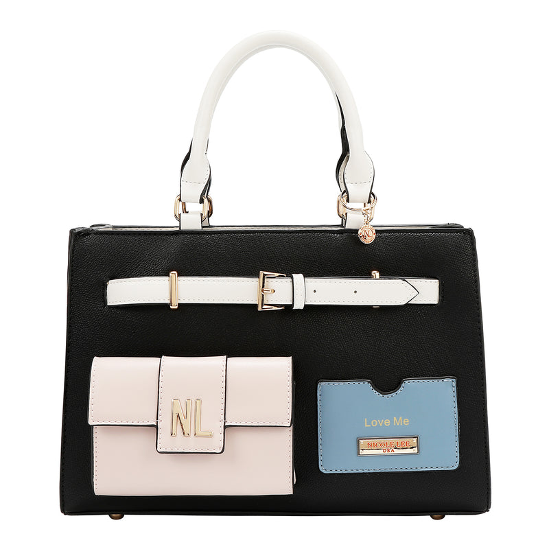 COLORBLOCK POCKET SATCHEL BAG