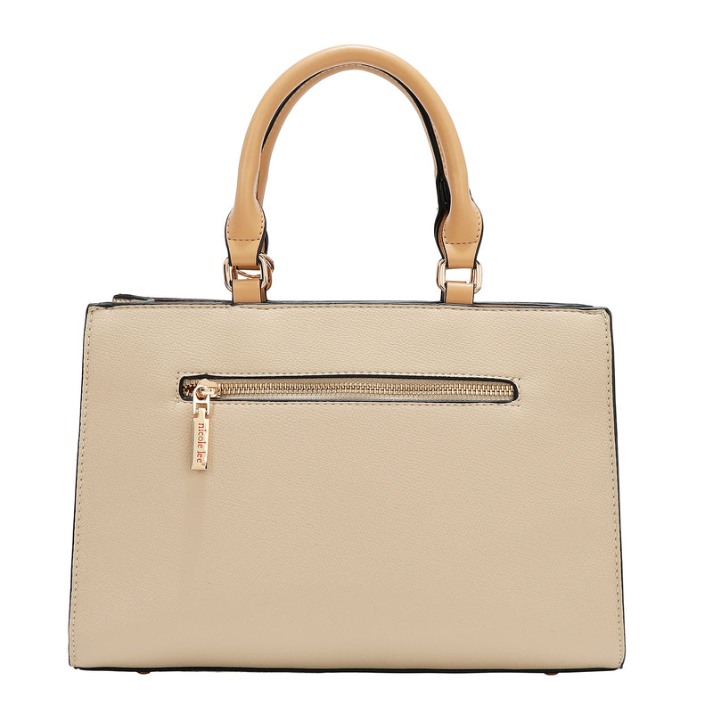 COLORBLOCK POCKET SATCHEL BAG