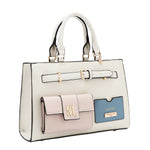 COLORBLOCK POCKET SATCHEL BAG