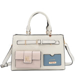 COLORBLOCK POCKET SATCHEL BAG