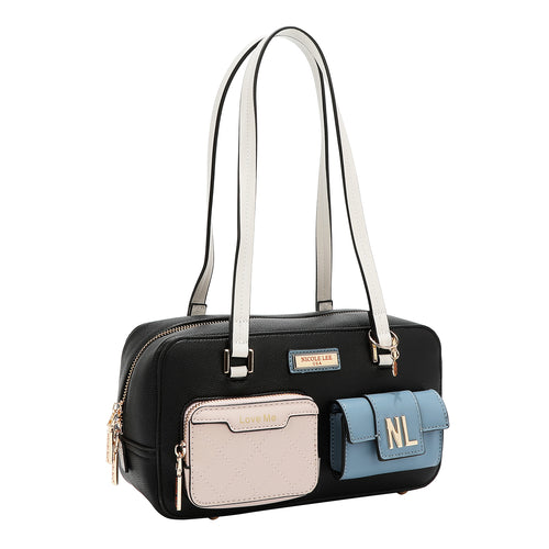 COLORBLOCK POCKET SHOULDER BAG