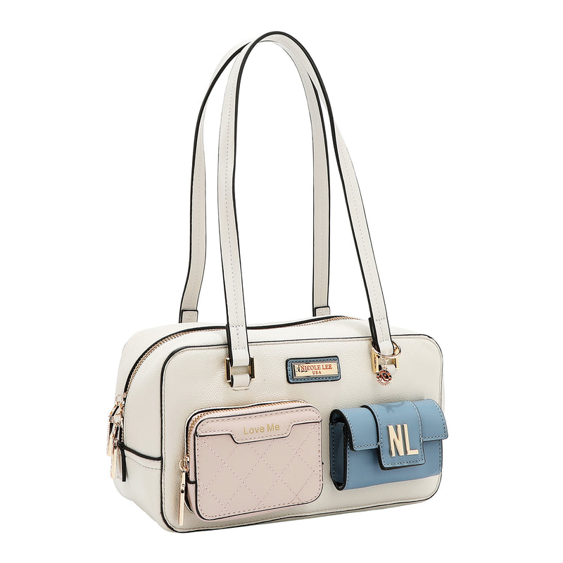 COLORBLOCK POCKET SHOULDER BAG