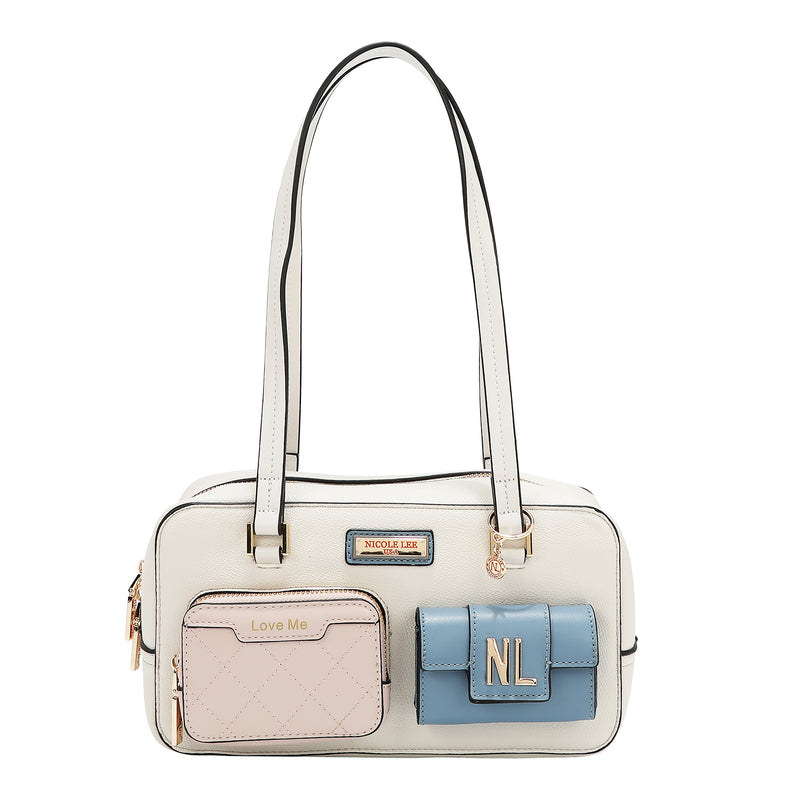 COLORBLOCK POCKET SHOULDER BAG