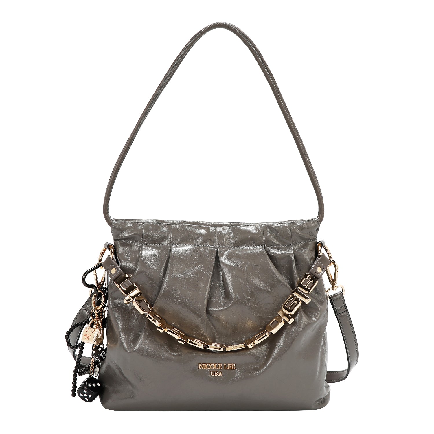 SHIMMER LUXE SQUARE SHOULDER BAG