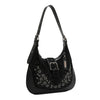 FLORAL LEAF CRESCENT SHOULDER BAG