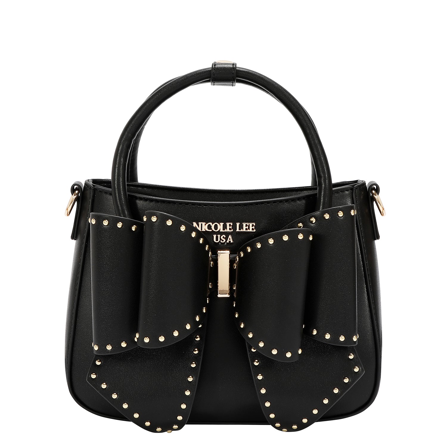 STUDDED BOW HANDBAG