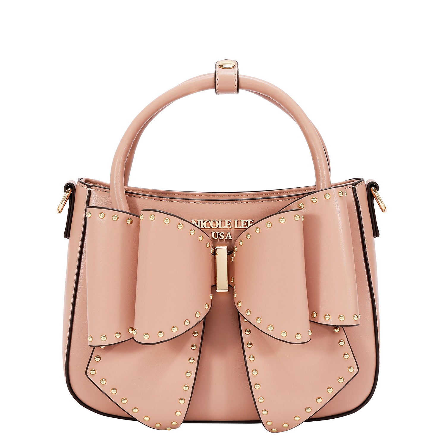 STUDDED BOW HANDBAG