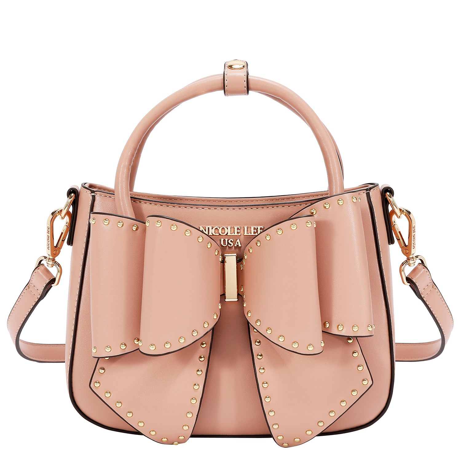 STUDDED BOW HANDBAG