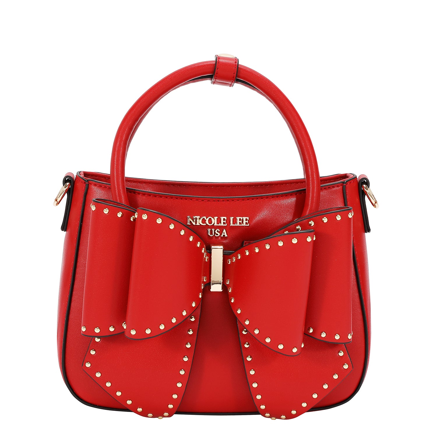STUDDED BOW HANDBAG