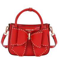 STUDDED BOW HANDBAG