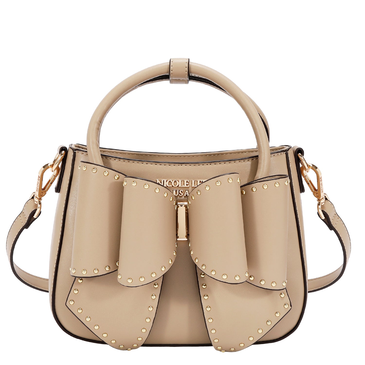 STUDDED BOW HANDBAG