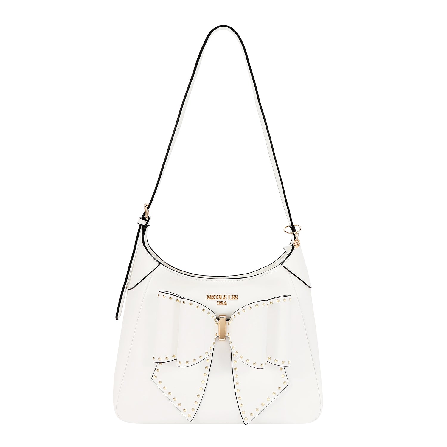 STUDDED BOW SHOULDER BAG