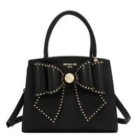 STUDDED BOW SATCHEL BAG