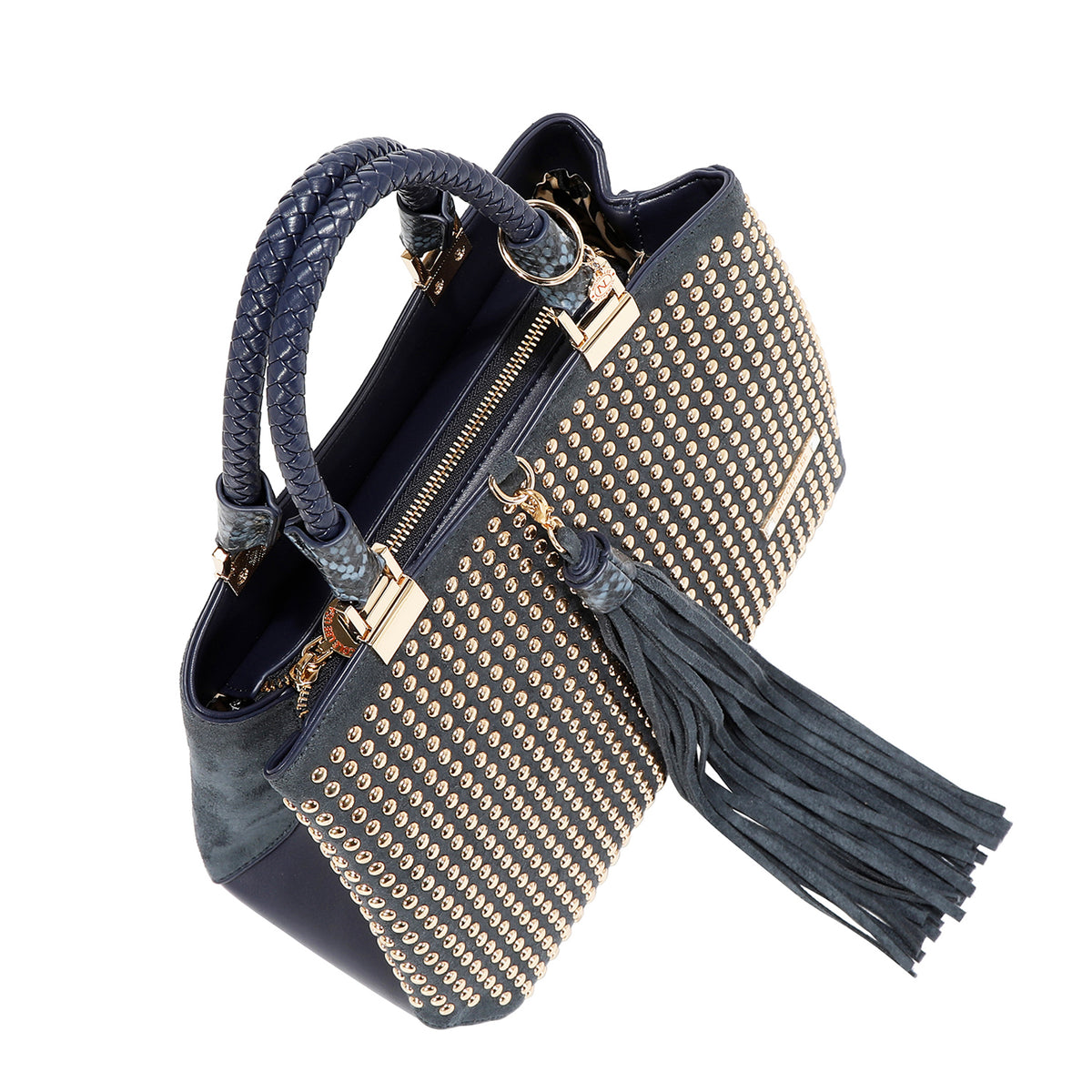 STUDDED GLAM SATCHEL BAG