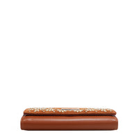 FLORAL LEAF TRIFOLD LONG WALLET