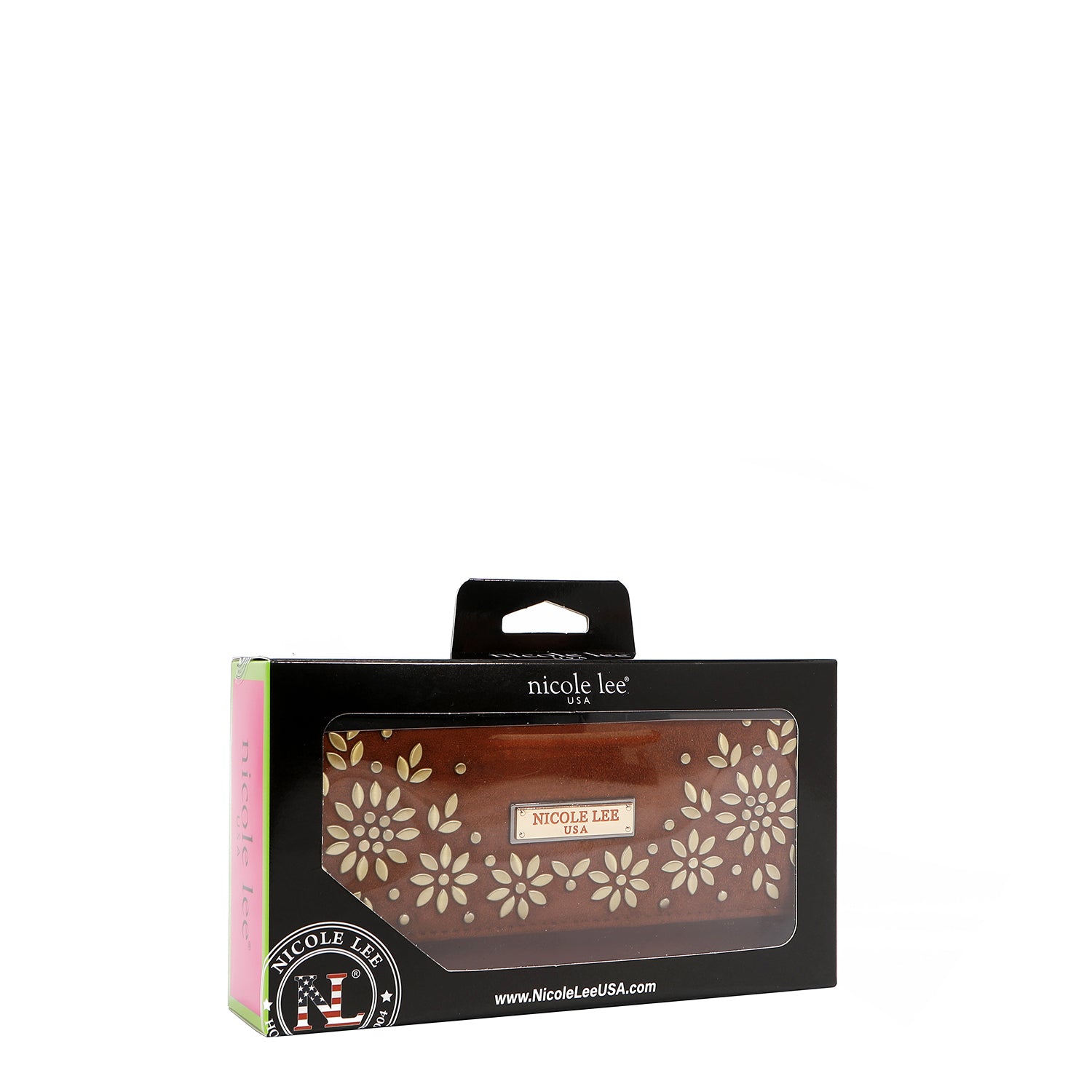 FLORAL LEAF TRIFOLD LONG WALLET