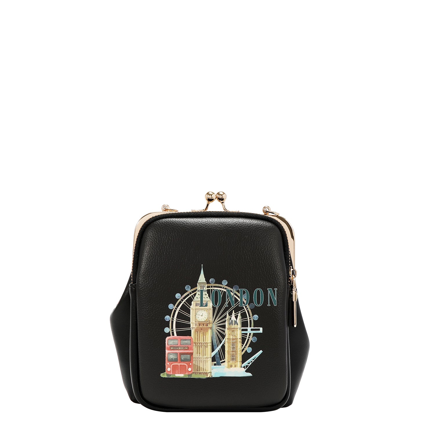 KISS LOCK 2 COMPARTMENT CROSSBODY BAG