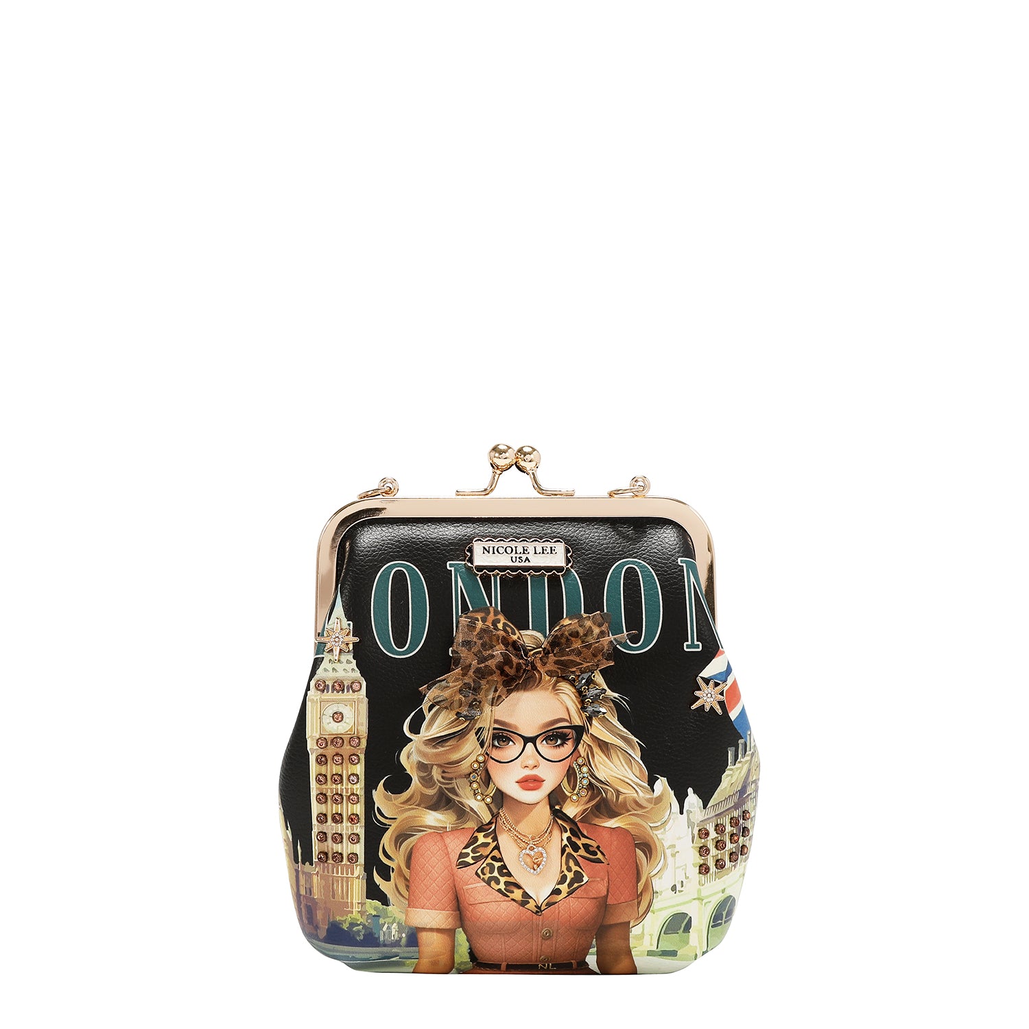 KISS LOCK 2 COMPARTMENT CROSSBODY BAG