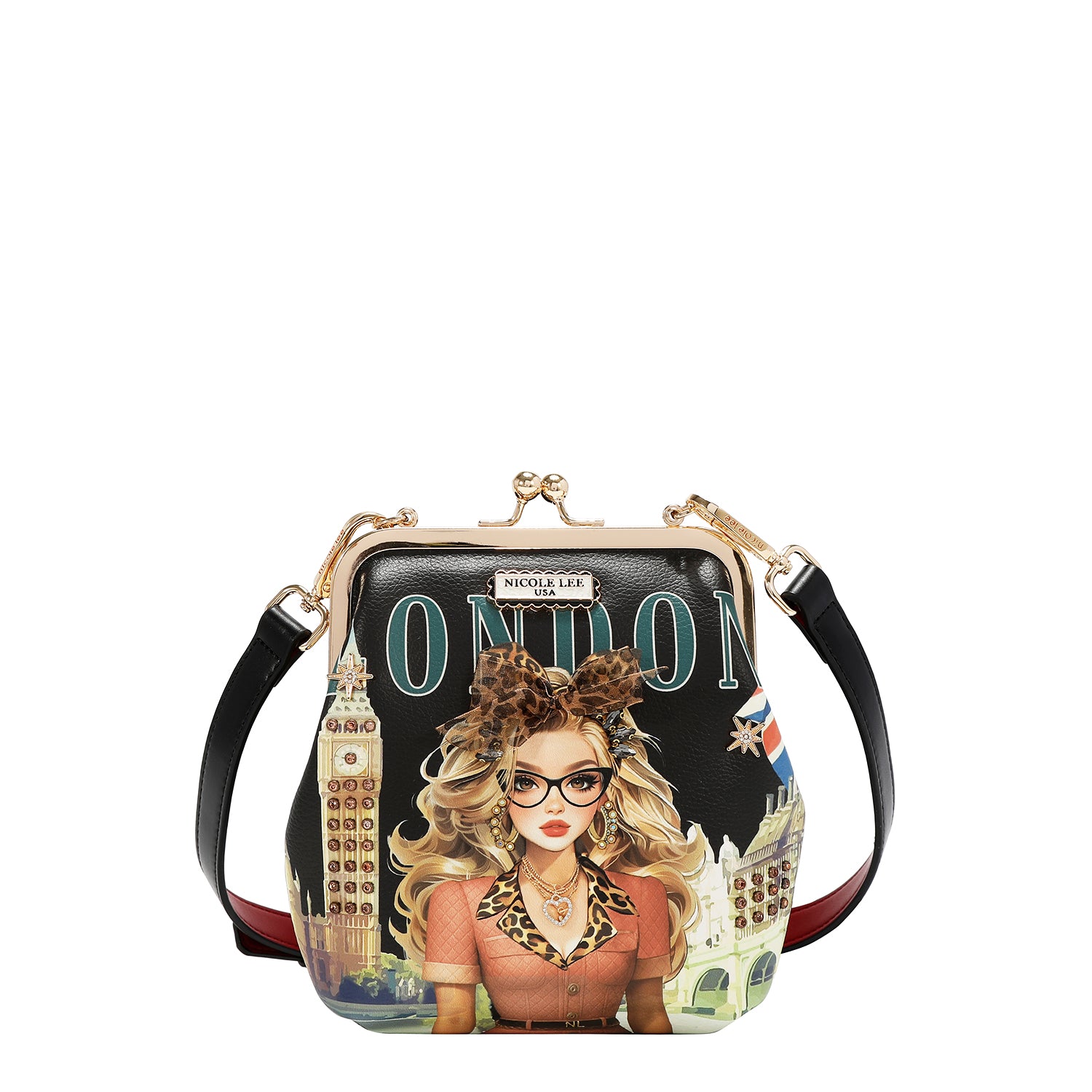 KISS LOCK 2 COMPARTMENT CROSSBODY BAG