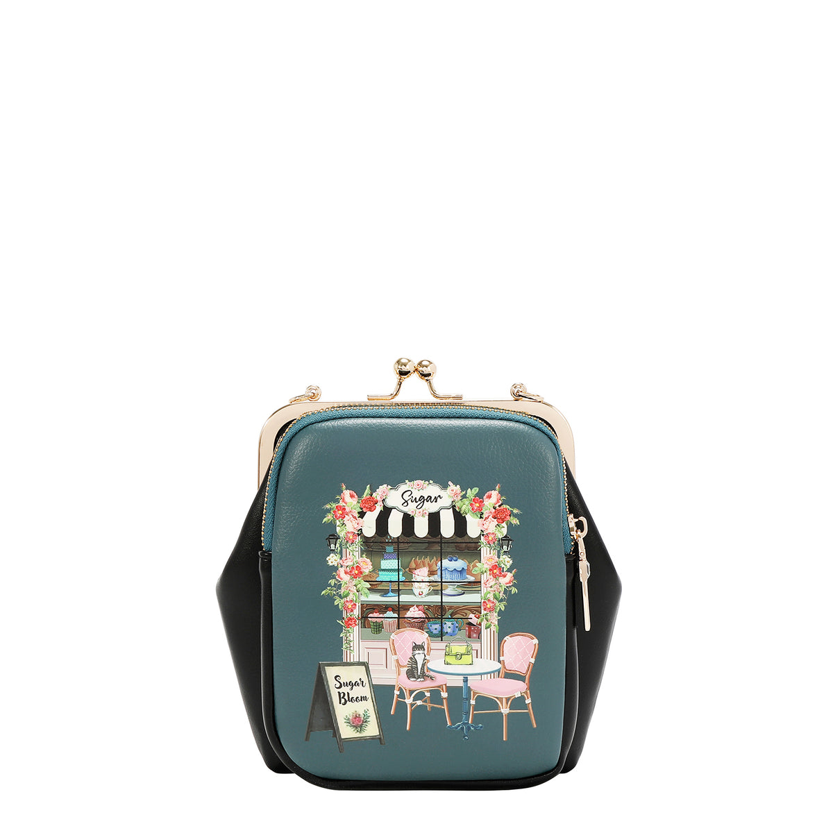 KISS LOCK 2 COMPARTMENT CROSSBODY BAG