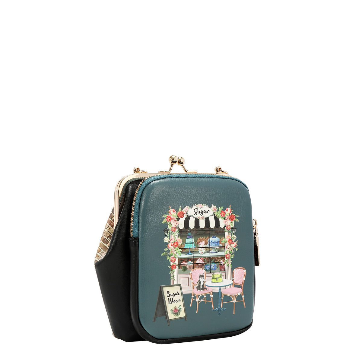 KISS LOCK 2 COMPARTMENT CROSSBODY BAG